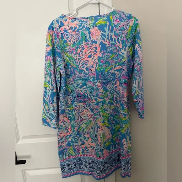 Lilly Pulitzer BEACON DRESS All Together Now Knit Blue Pink Lilac - Picture 3 of 4